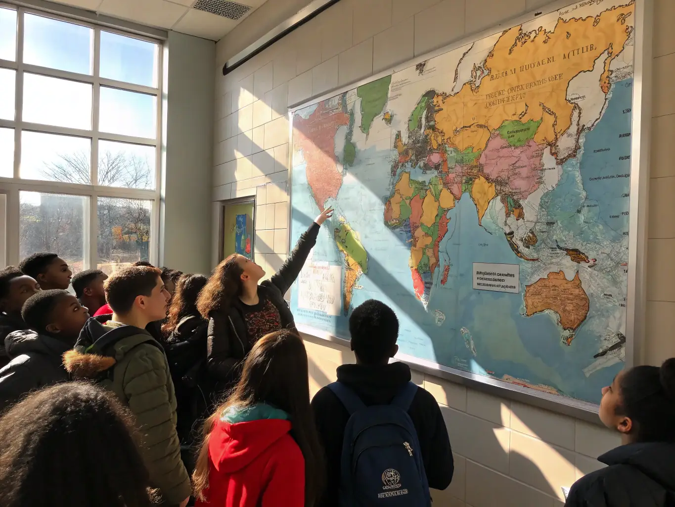 A photograph showcasing an educational program conducted by LES AMIS DU PATRIMOINE DE TOULON-ALLIER, featuring students learning about local history and cultural traditions. The image should highlight the interactive and engaging nature of the program.